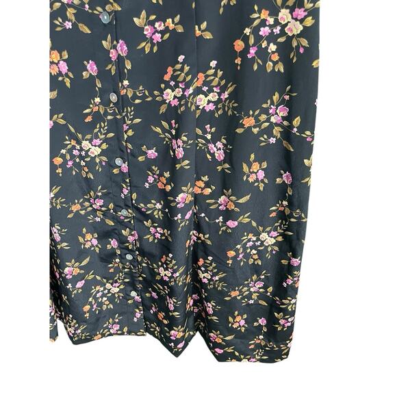 Vintage MISS DORBY Button Down Maxi Dress Floral Print w/Ties Size 12 Cottage - Picture 5 of 14